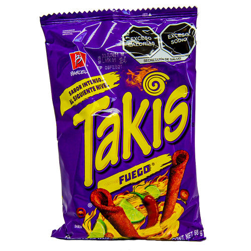 Takis Fuego Hot Chili Pepper and Lime Tortilla Chips 68g